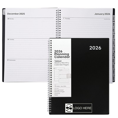 2026 Weekly and Monthly A4 Planner Calendar